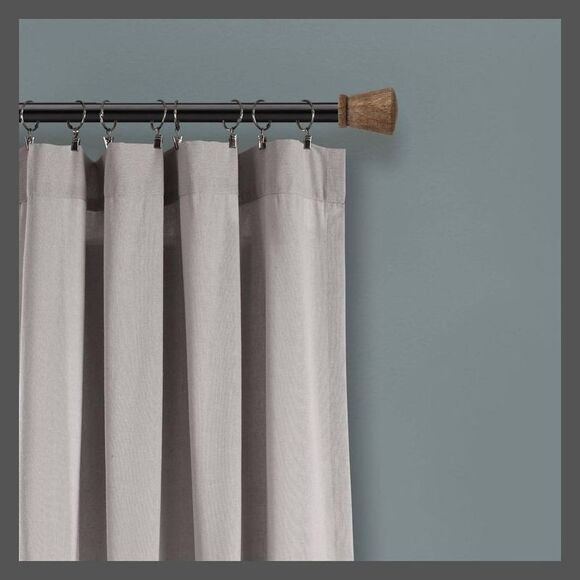 Lush Decor - 95"x40" Farmhouse Linen Button Light Filtering Win Gray/White - Picture 3 of 4